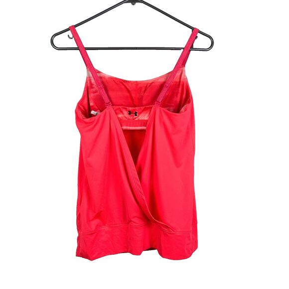 Under Armour Essential Banded Tank Top Open Back Coral Pink Active Wear Shirt XS - Picture 4 of 12